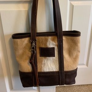 STUNNING Canoe Little Bucket Tote: Hair on Hide